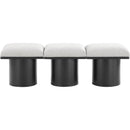  Color_Cream/ Black Finish -- Pavilion Cream Boucle Fabric Upholstered 3 pc Modular Bench IMAGE 3