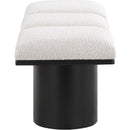  Color_Cream/ Black Finish -- Pavilion Cream Boucle Fabric Upholstered 3 pc Modular Bench IMAGE 4