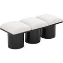  Color_Cream/ Black Finish -- Pavilion Cream Boucle Fabric Upholstered 3 pc Modular Bench IMAGE 5
