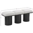  Color_Cream/ Black Finish -- Pavilion Cream Boucle Fabric Upholstered 3 pc Modular Bench IMAGE 7
