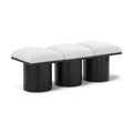  Color_Cream/ Black Finish -- Pavilion Cream Boucle Fabric Upholstered 3 pc Modular Bench IMAGE 1