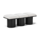  Color_Cream/ Black Finish -- Pavilion Cream Boucle Fabric Upholstered 3 pc Modular Bench IMAGE 1