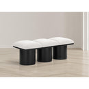 Color_Cream/ Black Finish -- Pavilion Cream Boucle Fabric Upholstered 3 pc Modular Bench IMAGE 2
