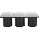  Color_Cream/ Black Finish -- Pavilion Cream Boucle Fabric Upholstered 3 pc Modular Bench IMAGE 3