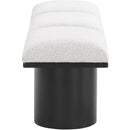  Color_Cream/ Black Finish -- Pavilion Cream Boucle Fabric Upholstered 3 pc Modular Bench IMAGE 4
