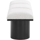 Meridian Pavilion Cream Boucle Fabric Bench IMAGE 4