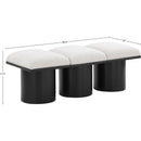  Color_Cream/ Black Finish -- Pavilion Cream Boucle Fabric Upholstered 3 pc Modular Bench IMAGE 6