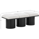 Meridian Pavilion Cream Boucle Fabric Bench IMAGE 6