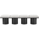  Color_Cream/ Black Finish -- Pavilion Cream Boucle Fabric Upholstered 4 pc Modular Bench IMAGE 3