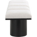  Color_Cream/ Black Finish -- Pavilion Cream Boucle Fabric Upholstered 4 pc Modular Bench IMAGE 4
