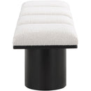 Meridian Pavilion Cream Boucle Fabric Bench IMAGE 4