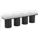  Color_Cream/ Black Finish -- Pavilion Cream Boucle Fabric Upholstered 4 pc Modular Bench IMAGE 7