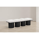  Color_Cream/ Black Finish -- Pavilion Cream Boucle Fabric Upholstered 4 pc Modular Bench IMAGE 2