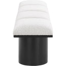  Color_Cream/ Black Finish -- Pavilion Cream Boucle Fabric Upholstered 4 pc Modular Bench IMAGE 4