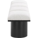 Meridian Pavilion Cream Boucle Fabric Bench IMAGE 4