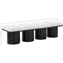  Color_Cream/ Black Finish -- Pavilion Cream Boucle Fabric Upholstered 4 pc Modular Bench IMAGE 6