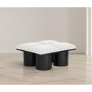  Color_Cream/ Black Finish -- Pavilion Cream Boucle Fabric Upholstered 4 pc Modular Bench IMAGE 2