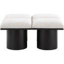  Color_Cream/ Black Finish -- Pavilion Cream Boucle Fabric Upholstered 4 pc Modular Bench IMAGE 4