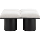 Meridian Pavilion Cream Boucle Fabric Bench IMAGE 4