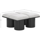  Color_Cream/ Black Finish -- Pavilion Cream Boucle Fabric Upholstered 4 pc Modular Bench IMAGE 6