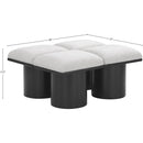 Meridian Pavilion Cream Boucle Fabric Bench IMAGE 6