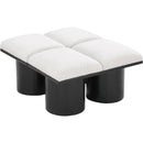 Meridian Pavilion Cream Boucle Fabric Bench IMAGE 5