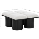 Meridian Pavilion Cream Boucle Fabric Bench IMAGE 7