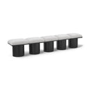  Color_Cream/ Black Finish -- Pavilion Cream Boucle Fabric Upholstered 5 pc Modular Bench IMAGE 1
