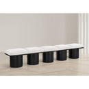 Meridian Pavilion Cream Boucle Fabric Bench IMAGE 2