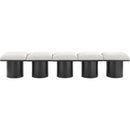  Color_Cream/ Black Finish -- Pavilion Cream Boucle Fabric Upholstered 5 pc Modular Bench IMAGE 3