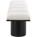  Color_Cream/ Black Finish -- Pavilion Cream Boucle Fabric Upholstered 5 pc Modular Bench IMAGE 4