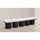  Color_Cream/ Black Finish -- Pavilion Cream Boucle Fabric Upholstered 5 pc Modular Bench IMAGE 2