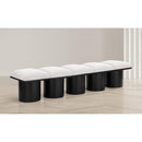 Meridian Pavilion Cream Boucle Fabric Bench IMAGE 2