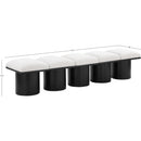 Color_Cream/ Black Finish -- Pavilion Cream Boucle Fabric Upholstered 5 pc Modular Bench IMAGE 6