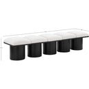 Meridian Pavilion Cream Boucle Fabric Bench IMAGE 6