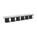 Meridian Pavilion Cream Boucle Fabric Bench IMAGE 1