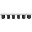  Color_Cream/ Black Finish -- Pavilion Cream Boucle Fabric Upholstered 6 pc Modular Bench IMAGE 3