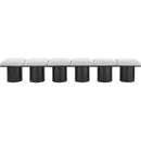 Meridian Pavilion Cream Boucle Fabric Bench IMAGE 3