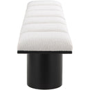 Meridian Pavilion Cream Boucle Fabric Bench IMAGE 4