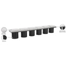  Color_Cream/ Black Finish -- Pavilion Cream Boucle Fabric Upholstered 6 pc Modular Bench IMAGE 8