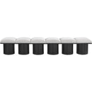  Color_Cream/ Black Finish -- Pavilion Cream Boucle Fabric Upholstered 6 pc Modular Bench IMAGE 3