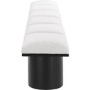 Meridian Pavilion Cream Boucle Fabric Bench IMAGE 4