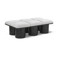  Color_Cream/ Black Finish -- Pavilion Cream Boucle Fabric Upholstered 6 pc Modular Bench IMAGE 1