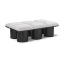  Color_Cream/ Black Finish -- Pavilion Cream Boucle Fabric Upholstered 6 pc Modular Bench IMAGE 1
