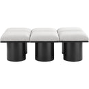  Color_Cream/ Black Finish -- Pavilion Cream Boucle Fabric Upholstered 6 pc Modular Bench IMAGE 3