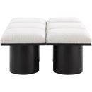  Color_Cream/ Black Finish -- Pavilion Cream Boucle Fabric Upholstered 6 pc Modular Bench IMAGE 4