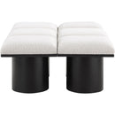 Meridian Pavilion Cream Boucle Fabric Bench IMAGE 4