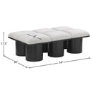  Color_Cream/ Black Finish -- Pavilion Cream Boucle Fabric Upholstered 6 pc Modular Bench IMAGE 6