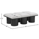 Meridian Pavilion Cream Boucle Fabric Bench IMAGE 6