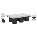  Color_Cream/ Black Finish -- Pavilion Cream Boucle Fabric Upholstered 6 pc Modular Bench IMAGE 7
